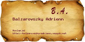Balzarovszky Adrienn névjegykártya